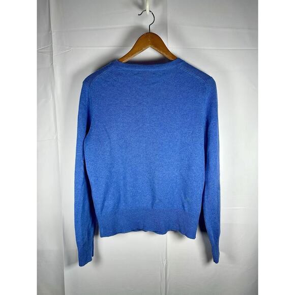 Lord & Taylor Blue Cashmere Cardigan Sweater Women’s M Button Front - Picture 6 of 7